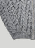 High-Neck Cable Knit Zip-Up