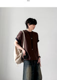 [1+1] Crop Layered Half Sleeve