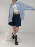 Basic Cotton Short Wide Pants