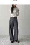 Striped One-Tuck Wide Slacks
