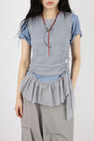 Crew frill layered sleeveless