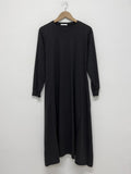 Flat Ribbed Deep-Slit Wrap One Piece