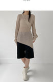 Crople Boat Neck Loose Fit Long Knit