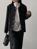 Snap half tweed jacket