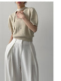 [Tie set] Puff half knit