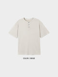 Loose Pigment Waffle Henley Neck
