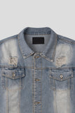 Vintage Crop Damage Denim Jacket
