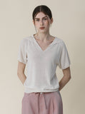 [Premium] Whole Garment Cariha V-neck Short Sleeve Knitwear