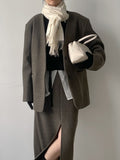 Shear Wool No-Collar Overfit Single Jacket