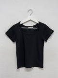 Ravi Ribbed Square Neck Short Sleeve T-Shirt