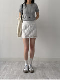 Jacquard Flower Mini Skirt