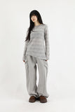 Side puff brushed pants
