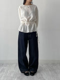 Julie Frill Round Neck Blouse