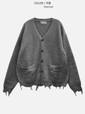 Nut Mohair Damage Cardigan
