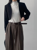 [Belt SET] With Two Tuck Wide Slacks