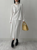 [Setup Available] Pin Pleated Long Skirt