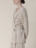 [Premium] Whole Garment Linen Wool Sophieure Cardigan Set