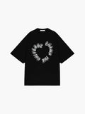 Steric heart line half T-shirts