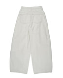 TUCK COTTON WIDE PANTS