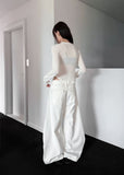 DOUBLE BUTTON SHIRRING CARDIGAN