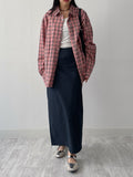 Nylon H-line Long Skirt