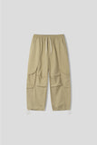 Eyelet half-moon cargo cotton pants