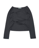 FRONT BUTTON BOATNECK TOP
