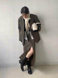 Shear Wool H-line Long Skirt
