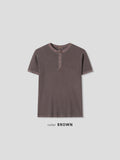 Pigment Ribbed Henley Neck Muscle Tee