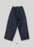 Side zipper pocket stitch balloon denim