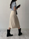 [Belt SET] Turin H-line wrap skirt