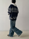 Nordic Cowichan Overfit Knit Zip-up