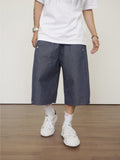 Fold Denim Crop Bermuda Pants