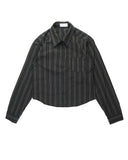 LINE STRIPE CROP SHIRT