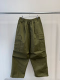 Solid Cotton Banding Cargo Pants