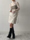 Organza Mock Neck See-Through Blouse