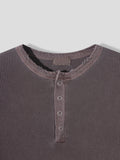 Pigment Ribbed Henley Neck Muscle Tee