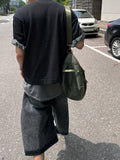 Snow Washing Three Quarter Bermuda Denim