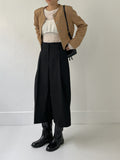 Stripe Non-Obi Bermuda Slacks