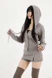 Ari snap hood zip-up