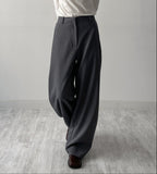 Striped One-Tuck Wide Slacks