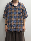 Mix Dirty Check Half Shirt