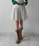 Dot Chiffon Flare Midi Skirt