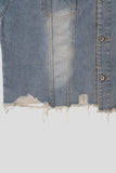 Vintage Crop Damage Denim Jacket