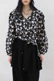 Cropped Wrap Flower Blouse