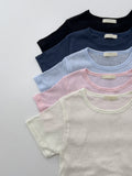 Linen round neck short sleeve T-shirt