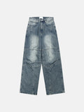 Paneled Incision Wide Denim