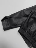 [unisex] Lereve High-Neck Over Fit Leather Blouson