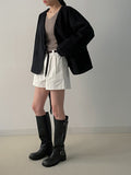 [wool20%] Smil No-Collar Robe Short Jacket