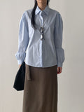Belted H-Line Brushed Long Skirt